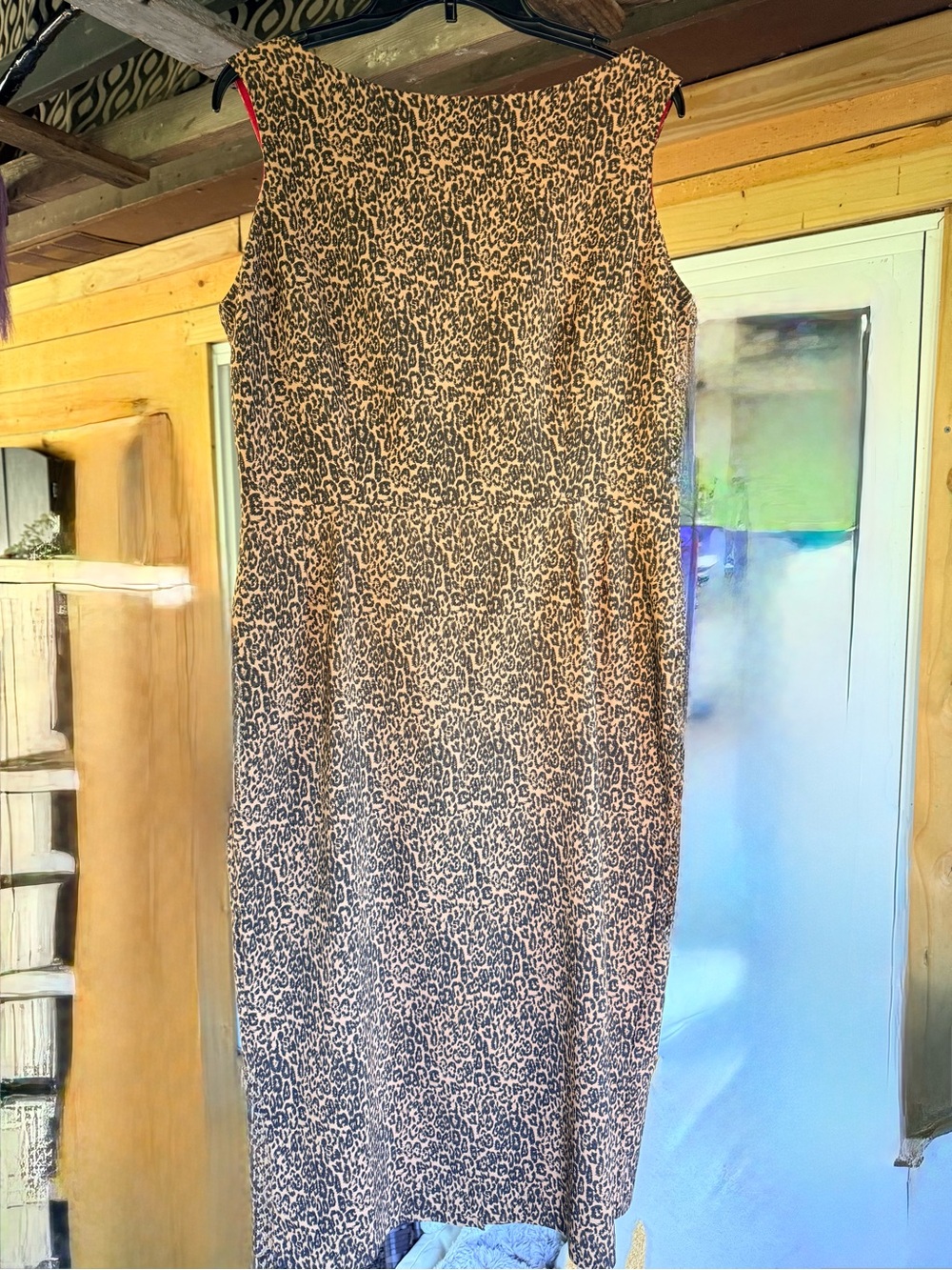 Betty Page Rockabilly Leopard Print/Red Dress Vintage